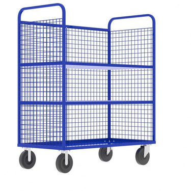 Valley Craft Cage Cart - Stock Picking, 3-Sided, (2) Adjustable Shelves, 57